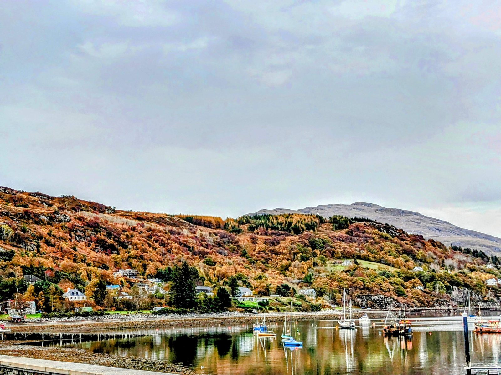 Boats in Ullapool harbour on Loch Broom.