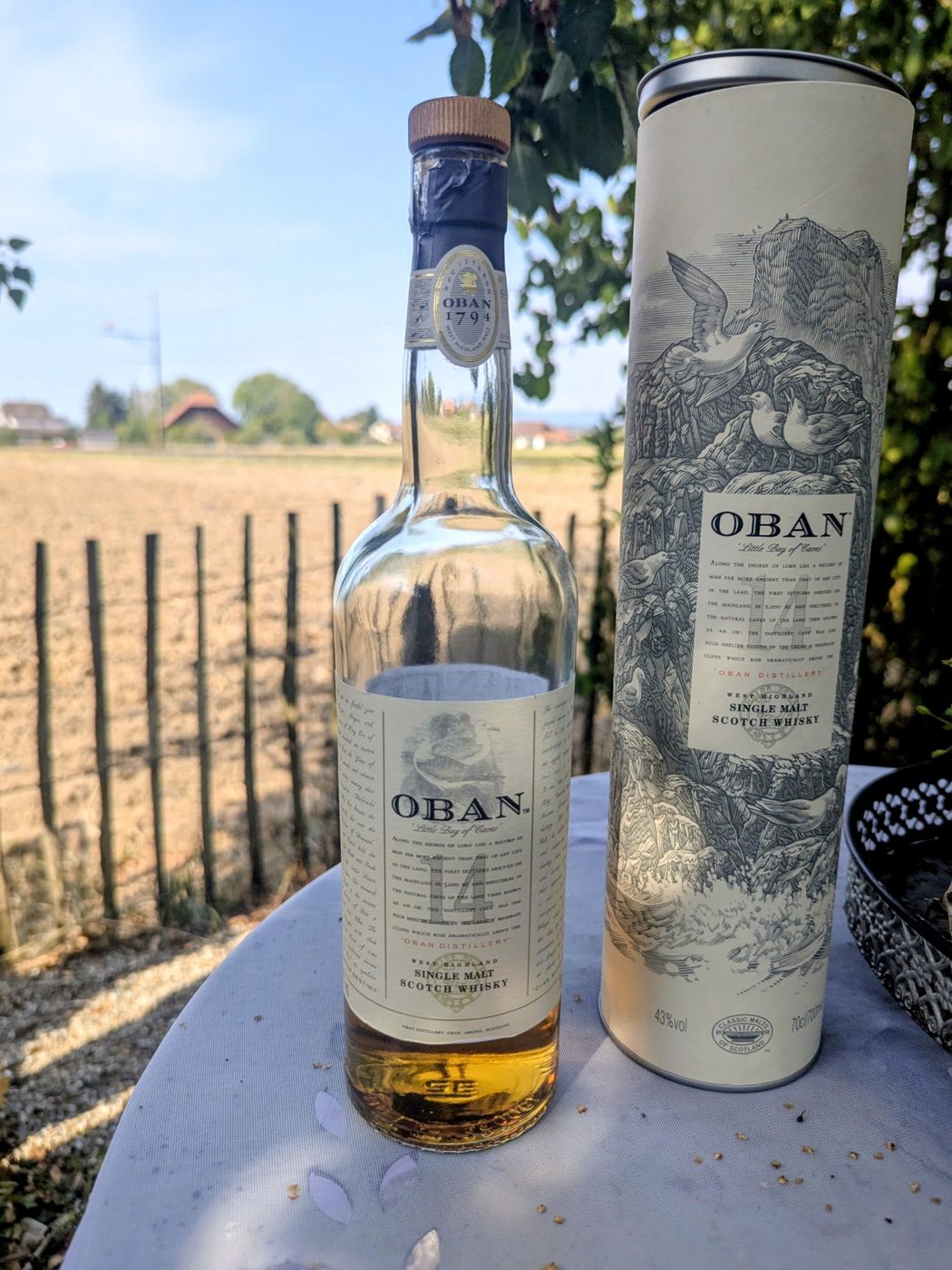 Our own bottle of Oban 14 Year Old West Highland single malt whisky.